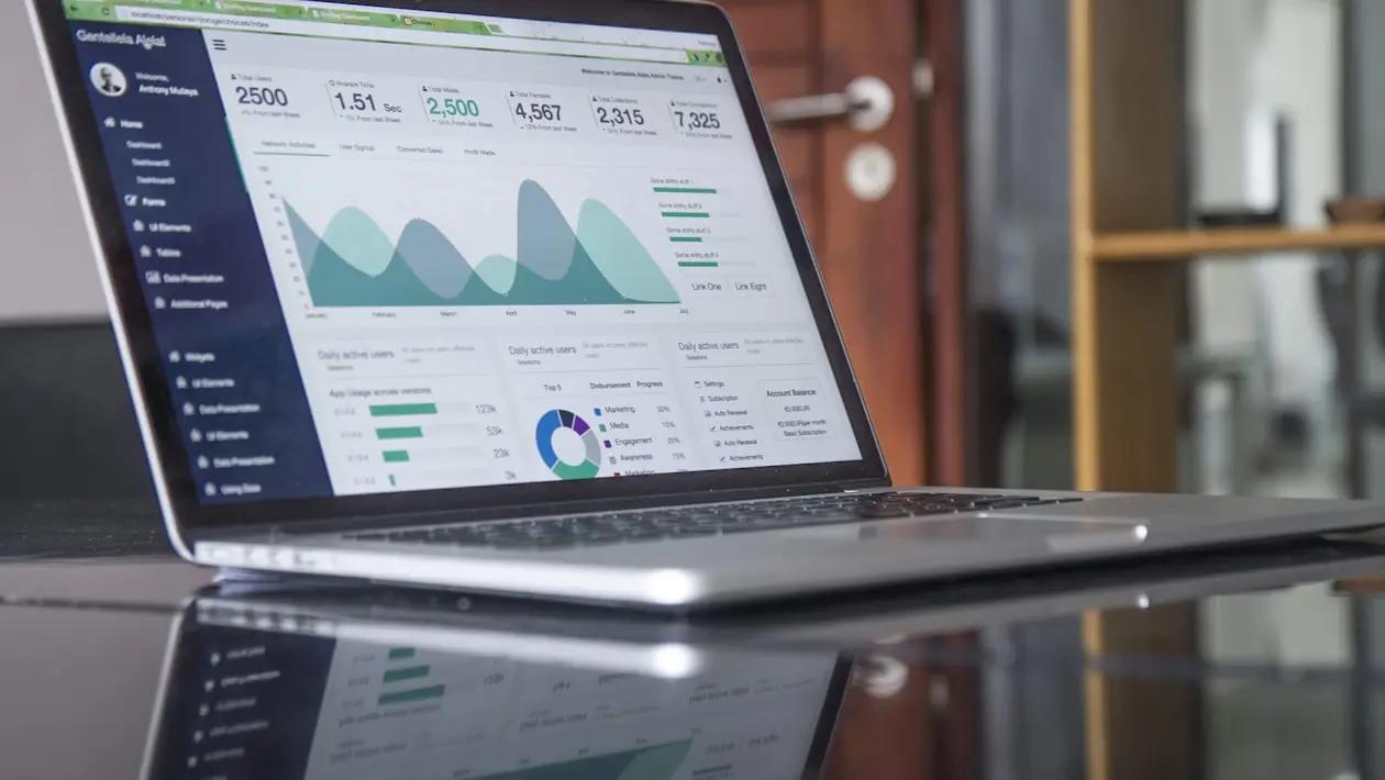 SEO dashboard showing organic traffic growth over time